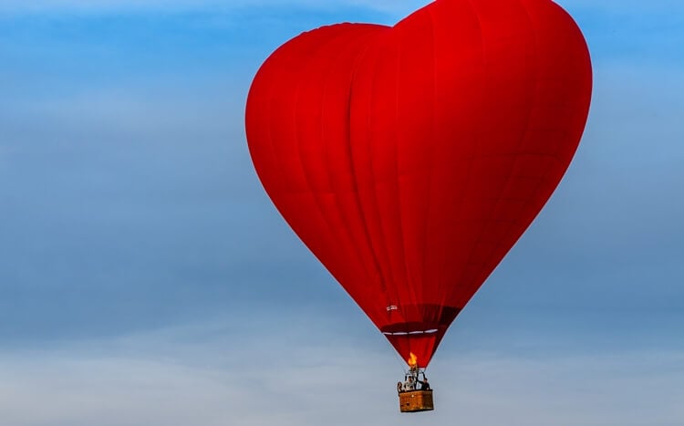 walentynki balon na ogrzewane powietrze w kształcie serca
