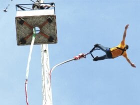skok na bungee widok z dołu