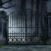 brama cmentarza halloween