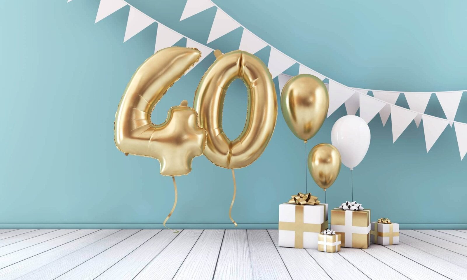 balony, prezenty na 40 urodziny