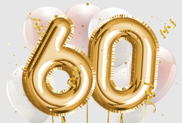 balony i życzenia na 60 urodziny