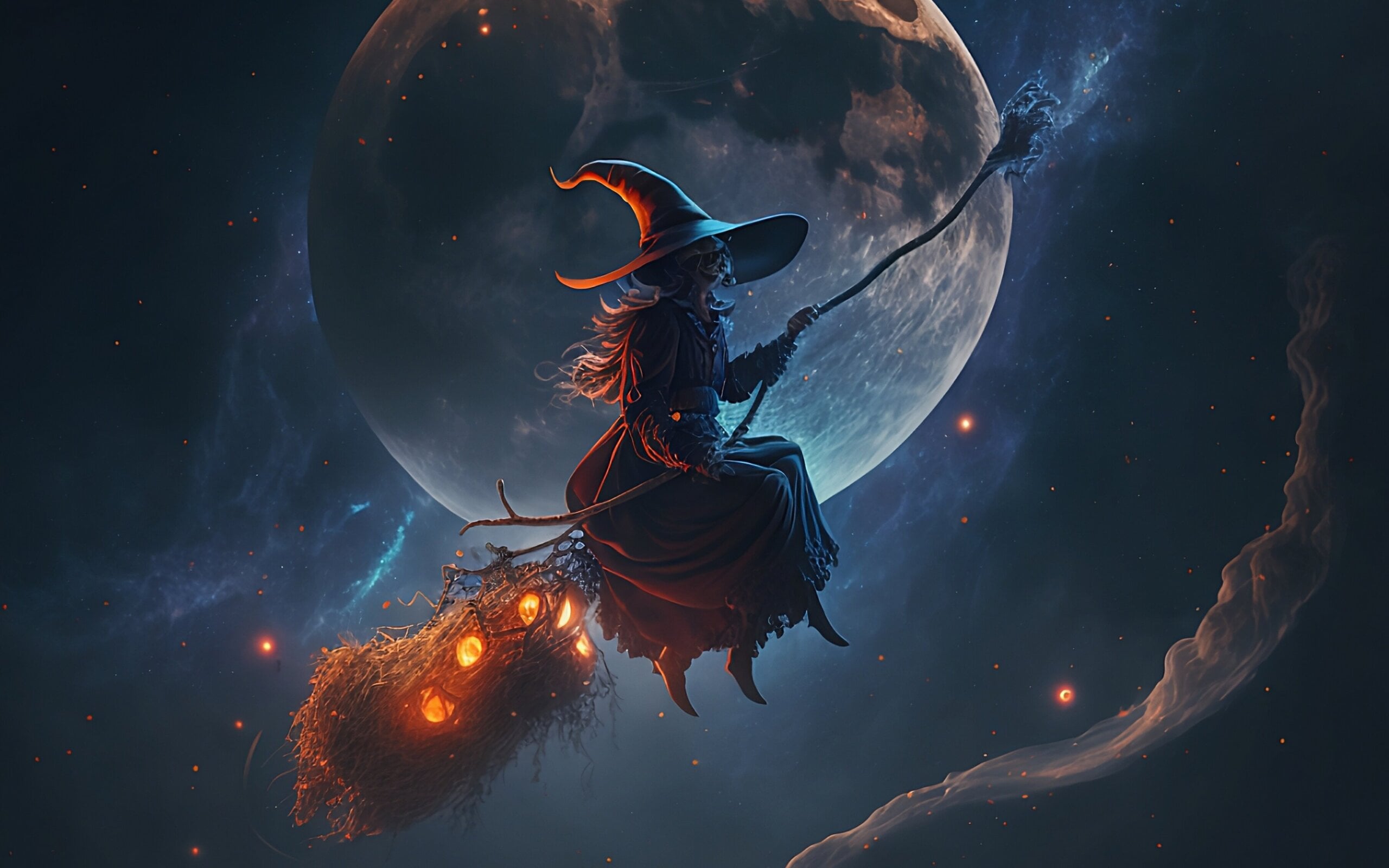 wiedźma Befana na miotle