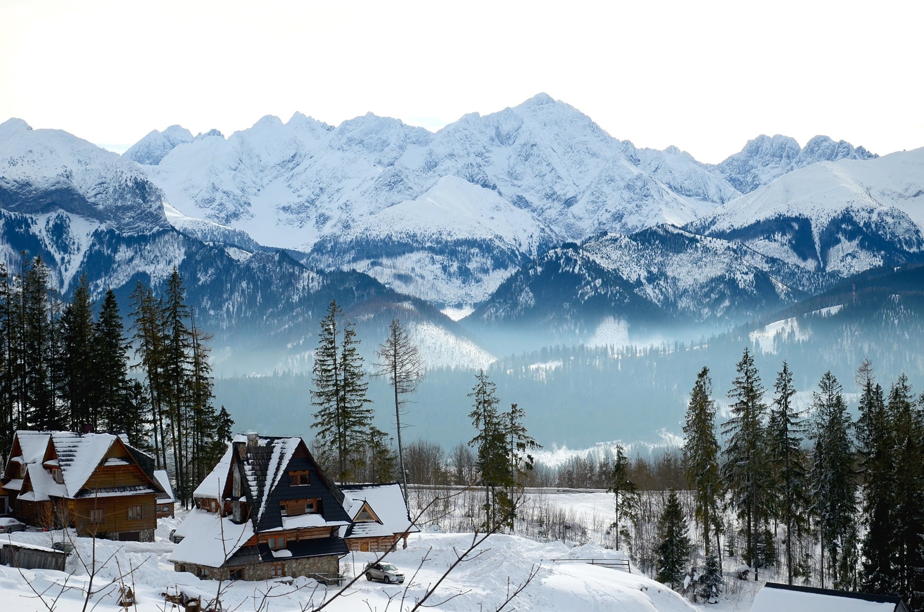 Widok na Tatry zimą