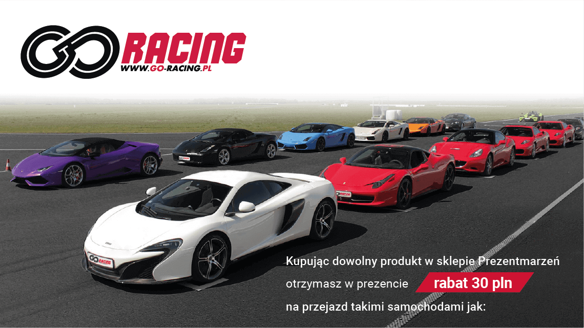 Kupując dowolny produkt w sklepie Prezentmarzeń otrzymasz w prezencie rabat 30 pln na przejazd takimi sachodami jak: